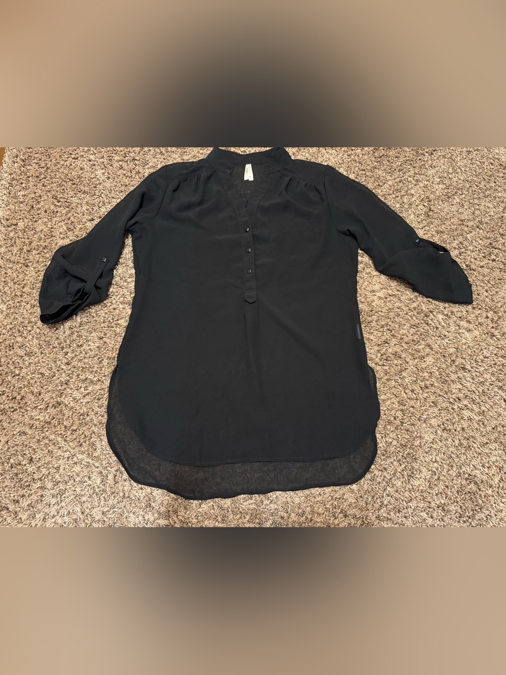 Truth NYC Black 3/4 Sleeve Blouse